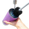 MOSOLAN Bottle Brush Long Handle Rubber Grip Black Blue-8