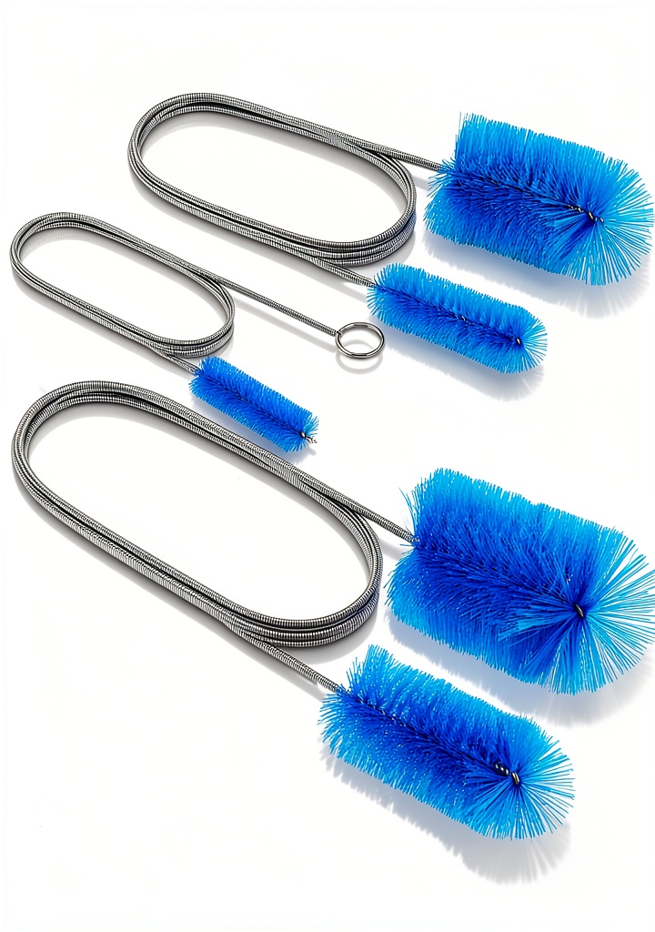 EVOULTES drain clean brush set with multiple brush heads on a counter
