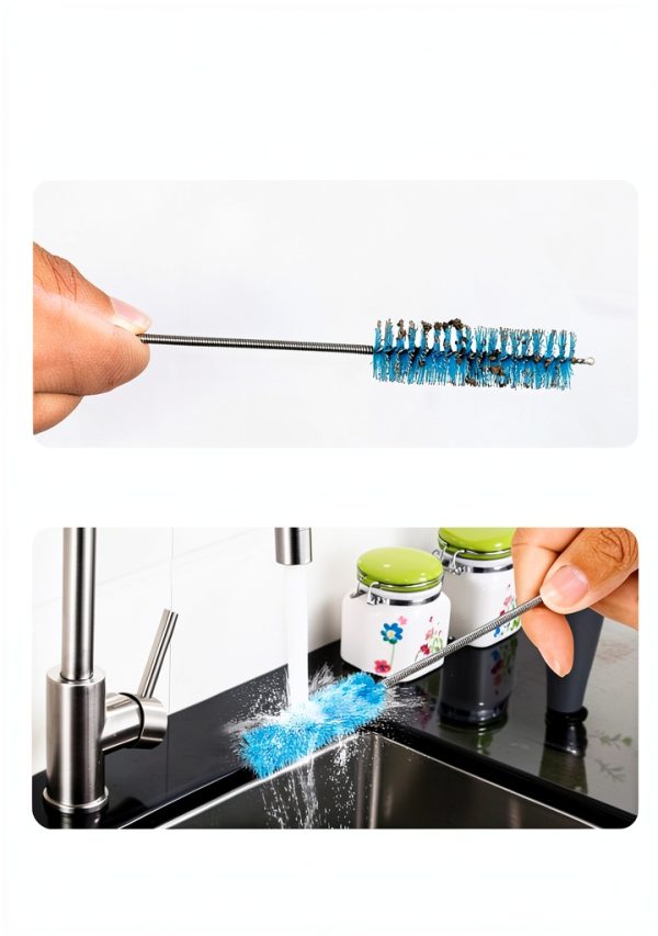 EVOULTES Drain Clean Brush Set Nylon Bristles Metal Handle-5