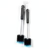 MOSOLAN Bottle Brush Long Handle Rubber Grip Black Blue-5