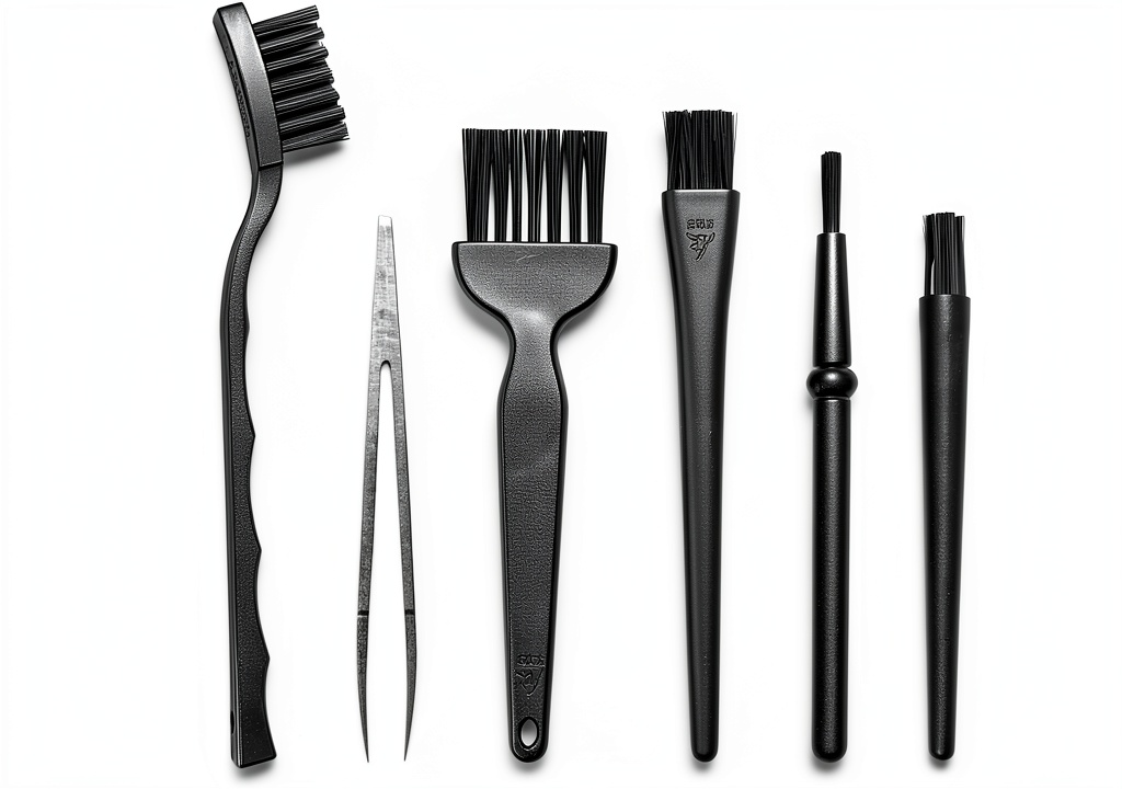 ELANE anti static brushes kit showing different sizes and components