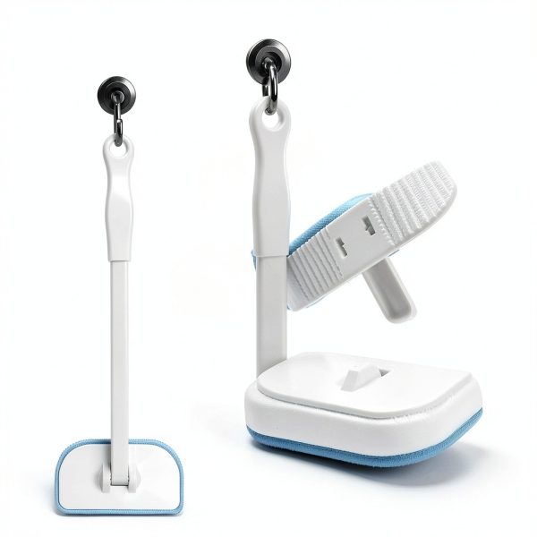 MOSEN Shower Scrub Brush 4-in-1 Multiangle Plastic Handle-5