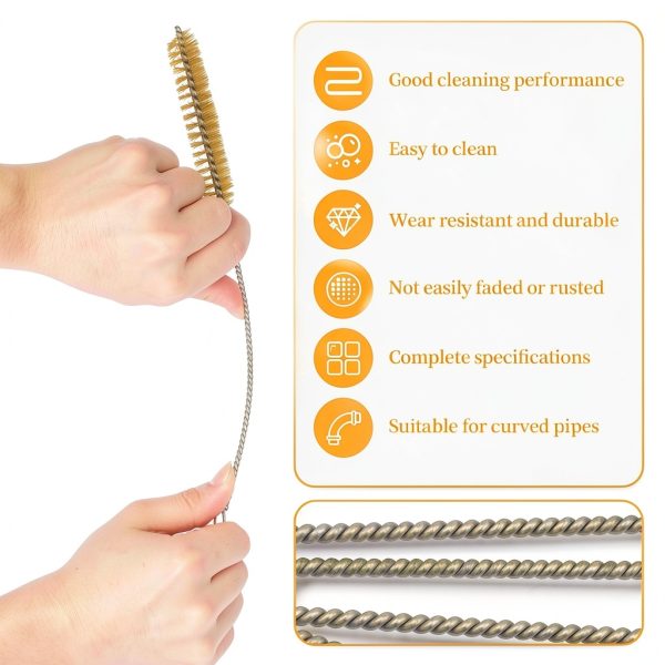 Notoke Brass Tube Cleaning Brushes Flexible Handle Kit-2