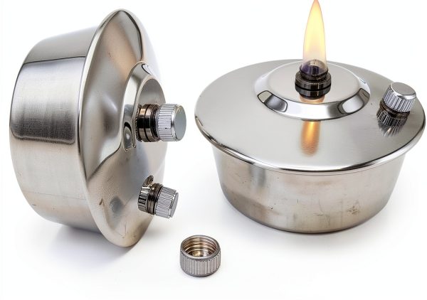 VISION TEK MED Alcohol Lamp Stainless Steel Lab Burner-0