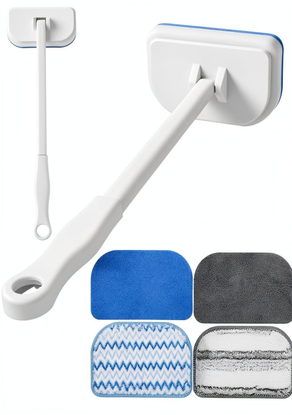 MOSEN Shower Scrub Brush 4-in-1 Multiangle Plastic Handle-0