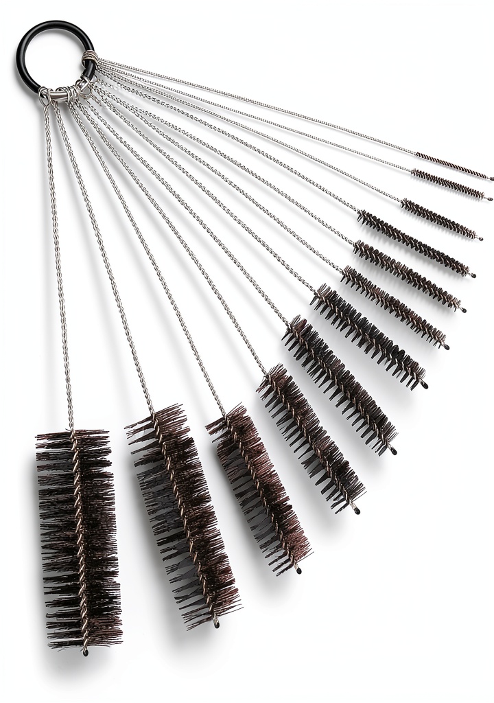 MOSOLAN nylon tube brush set showing various sizes and flexible handles