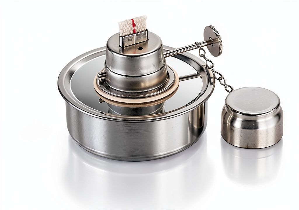 AAProTools alcohol lamp showing stainless steel body and wick design