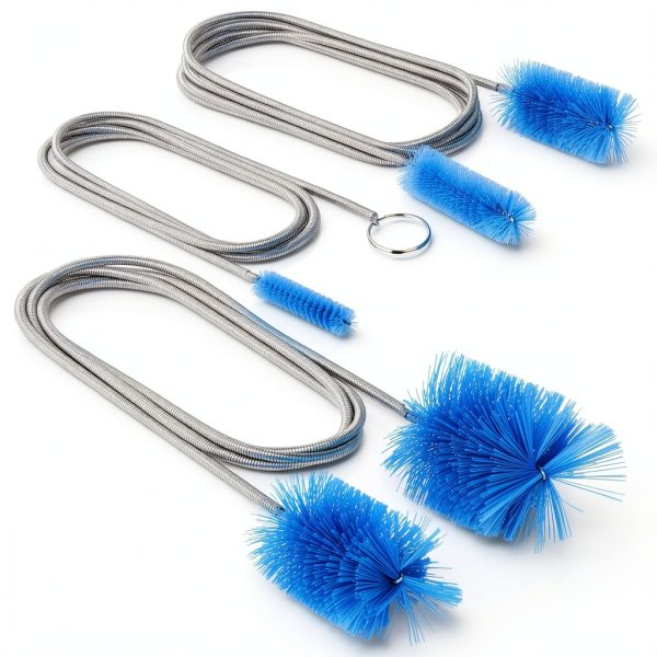 Crvewom Stainless Steel Hose Brush Set Angled Bristles-0