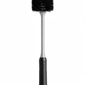 MOSOLAN Bottle Brush Long Handle Rubber Grip Black Blue-0