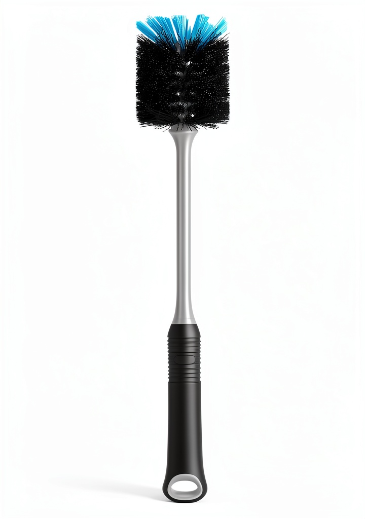 MOSOLAN bottle brush with dual bristles and long handle