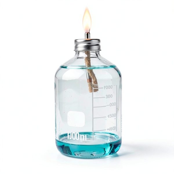 Glass Alcohol Lamp Burner LVCHEN Metal Cap 150ml-2