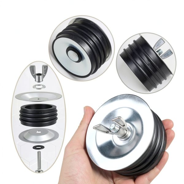 ZORZA 3 Inch Metal Test Plug with Galvanized Screw and Rubber Seal-1