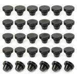 8mm Silicone Round Snap 30pcs Locking Furniture Hole Plug Cap Black-0