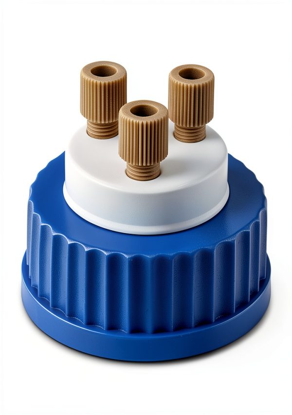 MUHWA Lab Safety 3 Port Cap with 1/4-28 Insert PEEK for 1/8" OD Tubing-0