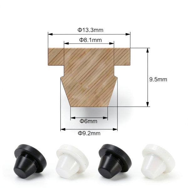 8mm Silicone Round Snap 30pcs Locking Furniture Hole Plug Cap Black-1