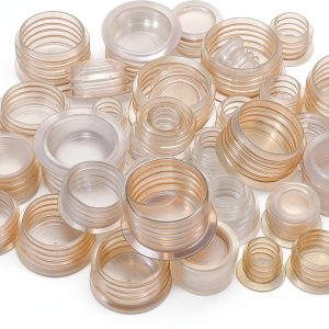 80PCS Salt and Pepper Shaker Stoppers, Plastic Stoppers for Salt and Pepper Shaker Plugs 8 Sizes Reusable Clear Round End Cap for Bottles with Diameters 10/12/14/16/18/20/22/24mm Bottles-0